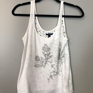 American eagle white back lace tank top